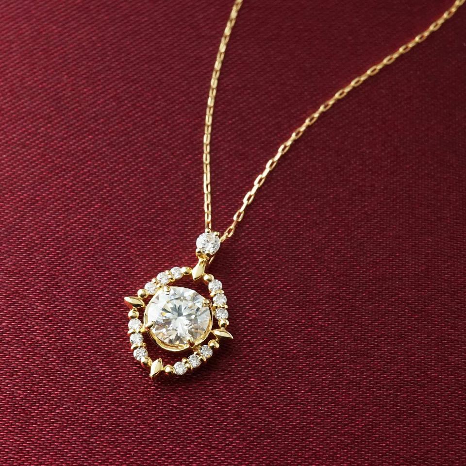 《限定BOX付き》【 Debut】K10 モアサナイト シャイニングミラー ネックレス