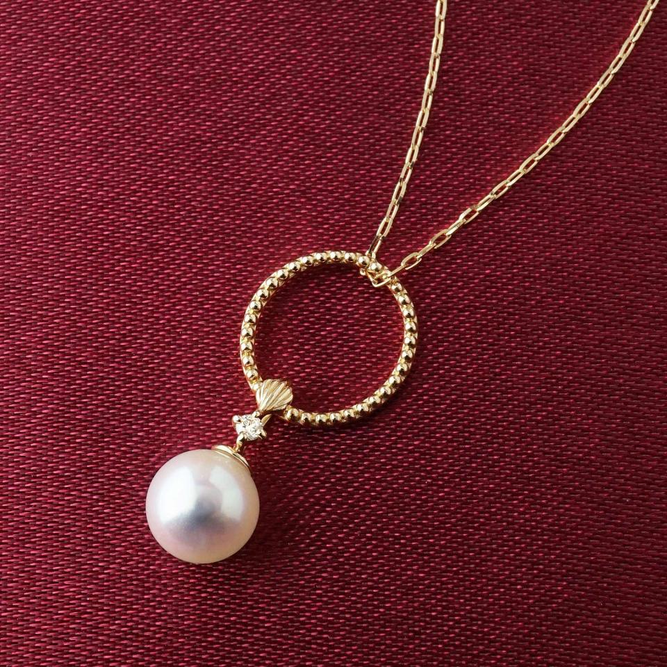 《限定BOX付き》【 Debut】K10 アコヤパール パフューム ネックレス ( 2WAY)