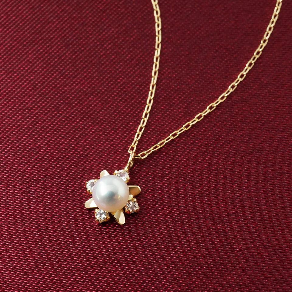 《限定BOX付き》【　Debut】K10 タンスイパール トップスター ネックレス