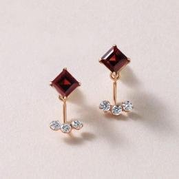 K18・K10ガーネット　メルティリップ　2wayピアス(PG)