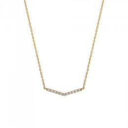 K18ダイヤモンド　VラインネックレスS( YG)　