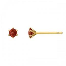 [ セカンドピアス] K18ガーネットローズカットピアス