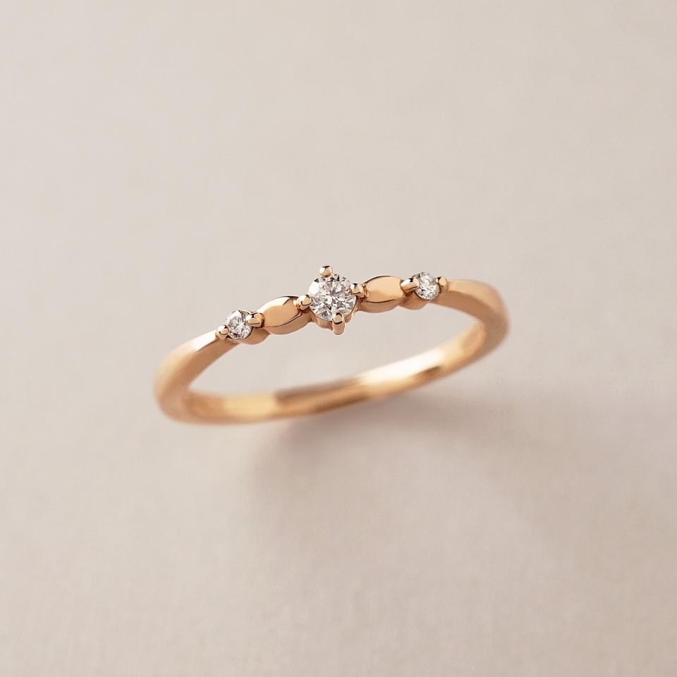 ダイヤモンド3石 ピンキーリング(PG)