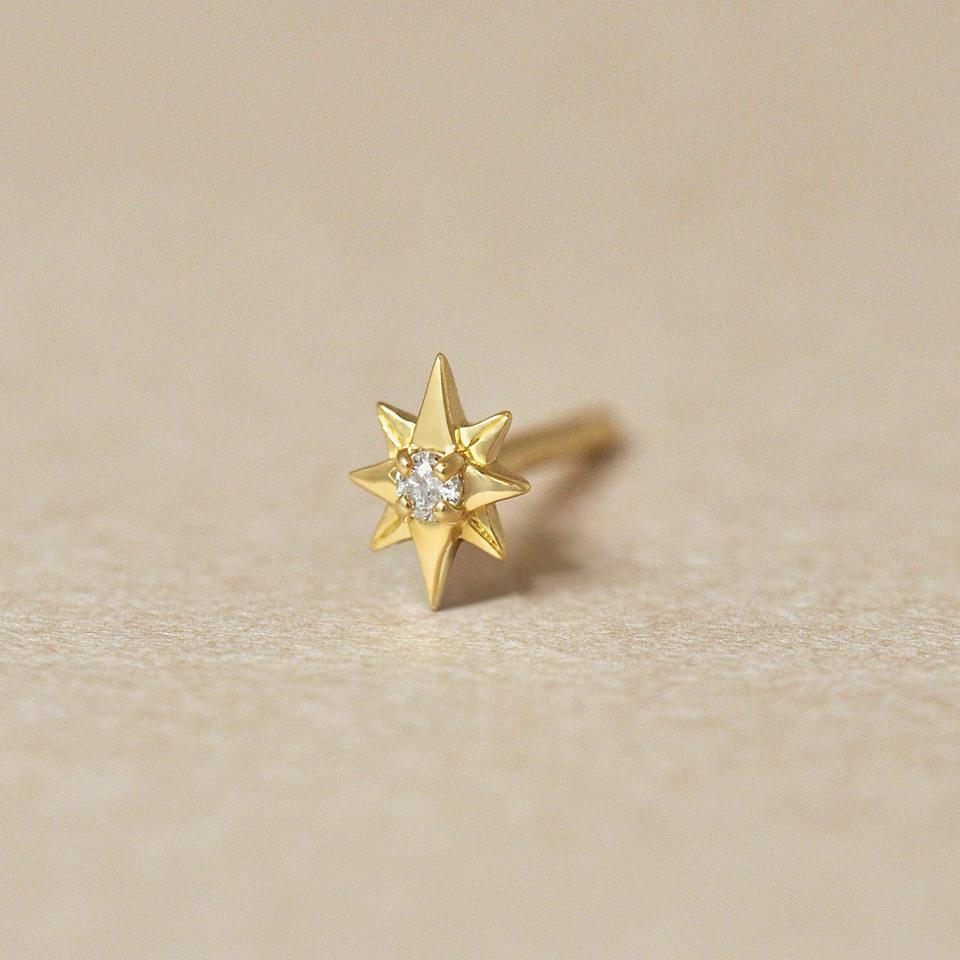 【 Solo Pierce】[ セカンドピアス] K18ダイヤモンド シャインハーフピアス