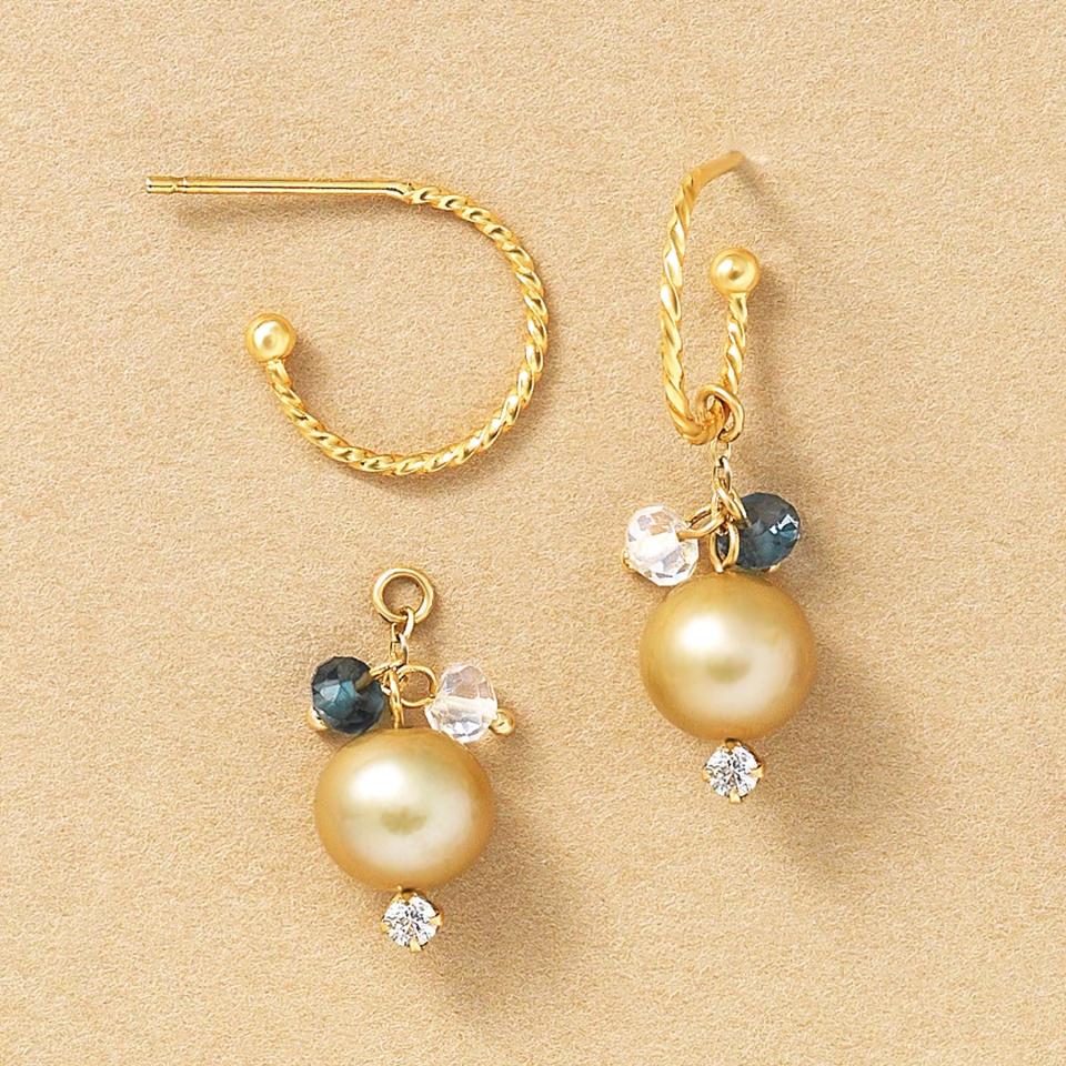 【アクセントにお洒落】シングルのPearlピアスチャーム