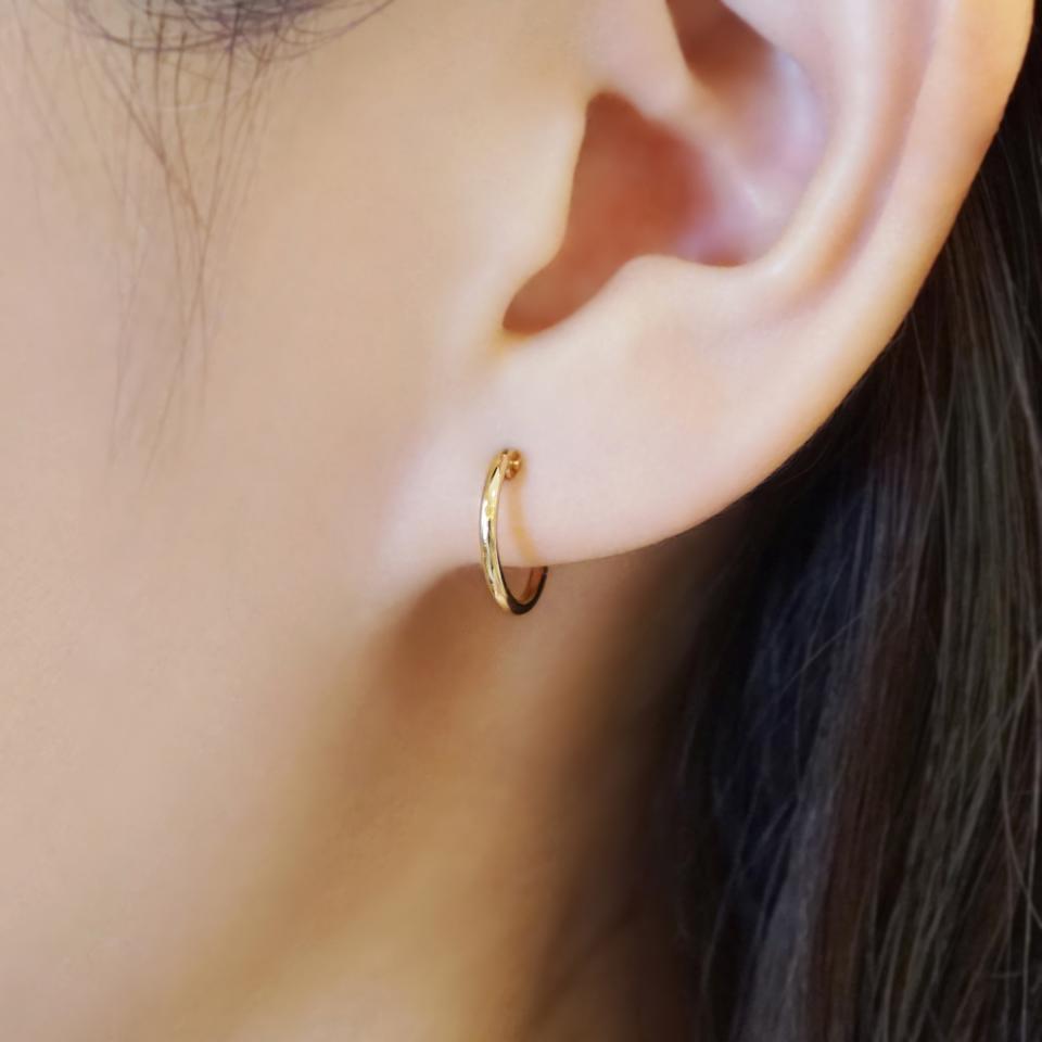 K14WG スリムminiサブフープピアス 2ペア | housecleaningmadison.com