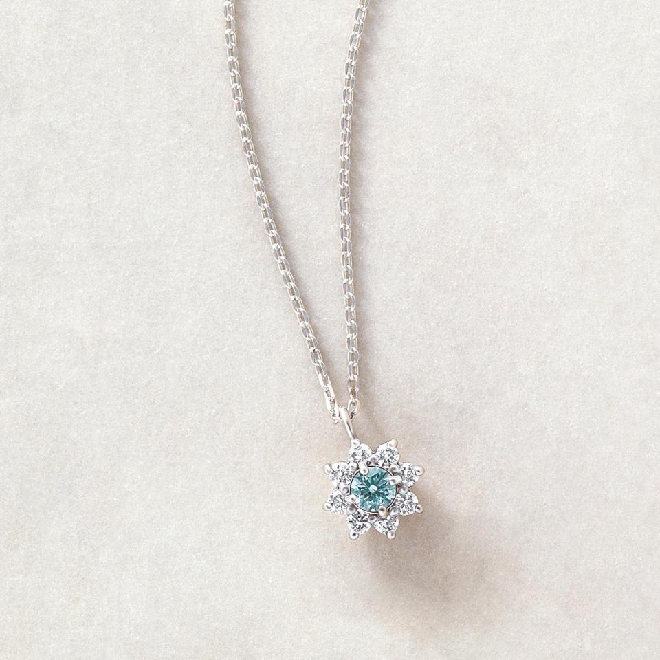 濃厚ブルー❣️D0.51\u0026S0.418CT✨プラチナダイヤネックレス　トップ