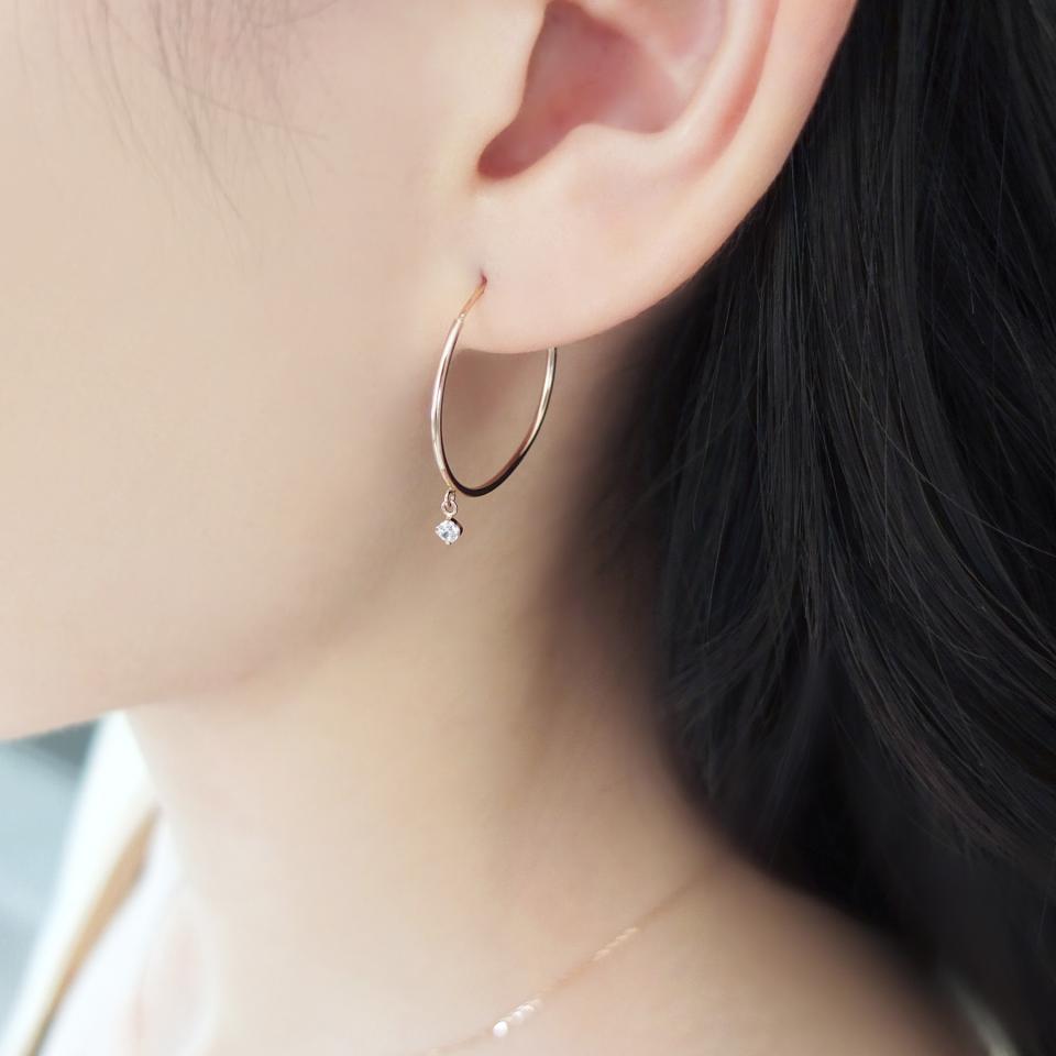 □美品:留め具K18アメジスト．イヤリング Tn112 カラーストーン