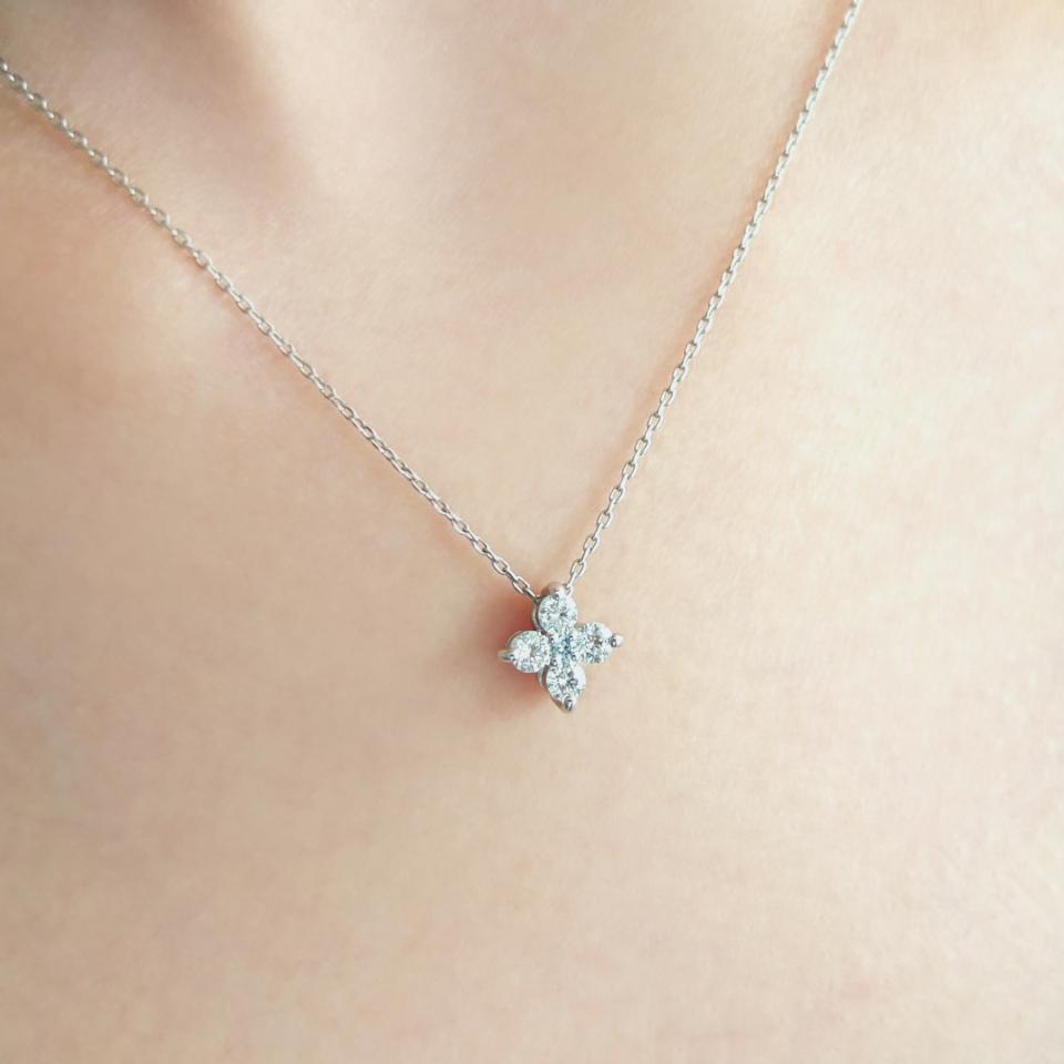 濃厚ブルー❣️D0.51\u0026S0.418CT✨プラチナダイヤネックレス　トップ