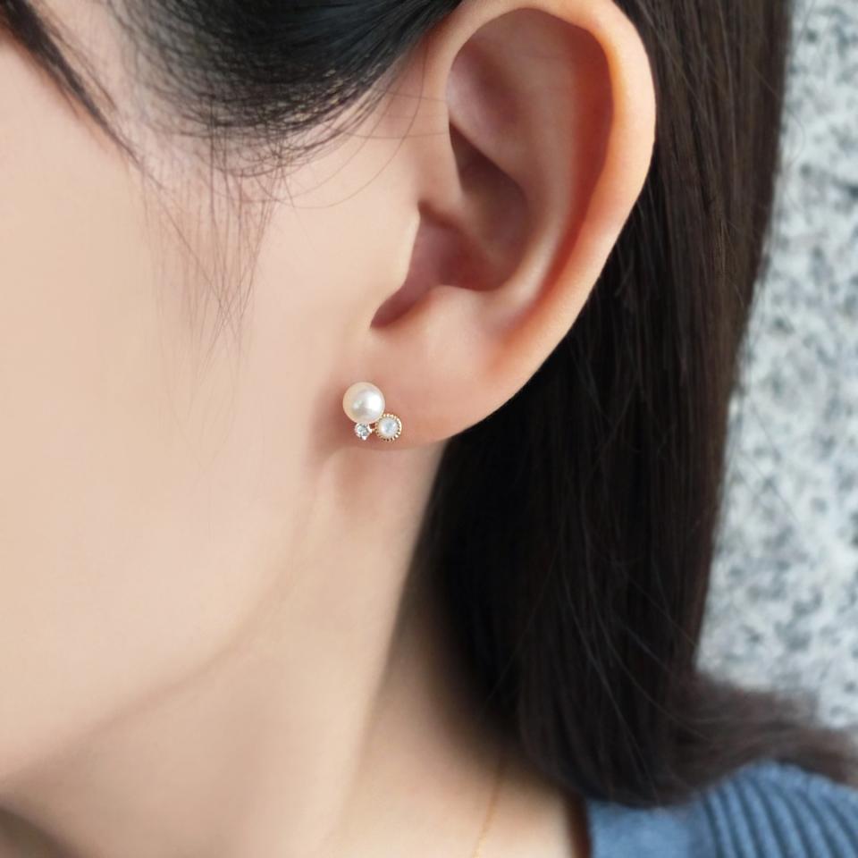 リアル 限定商品 テイクアップk18 k10 パール ガーネット ピアス未使用 