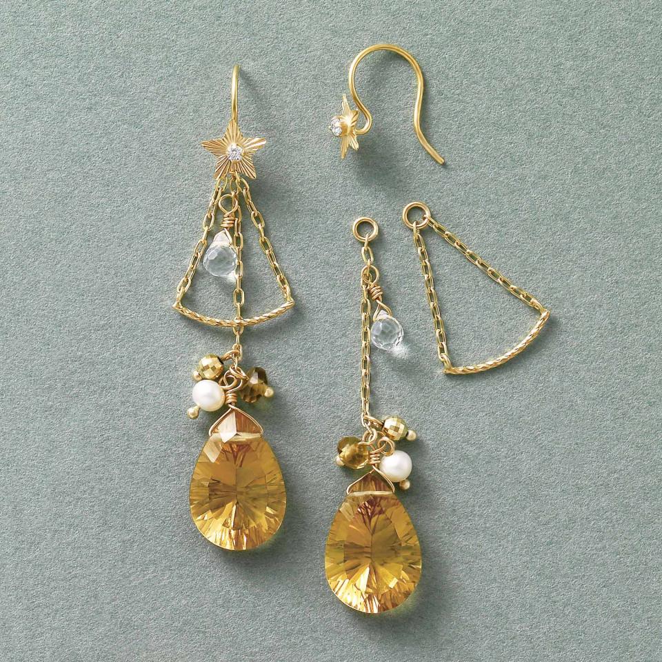 【 Palette】K10シャンパンクォーツ セット　ピアス[Ornament]