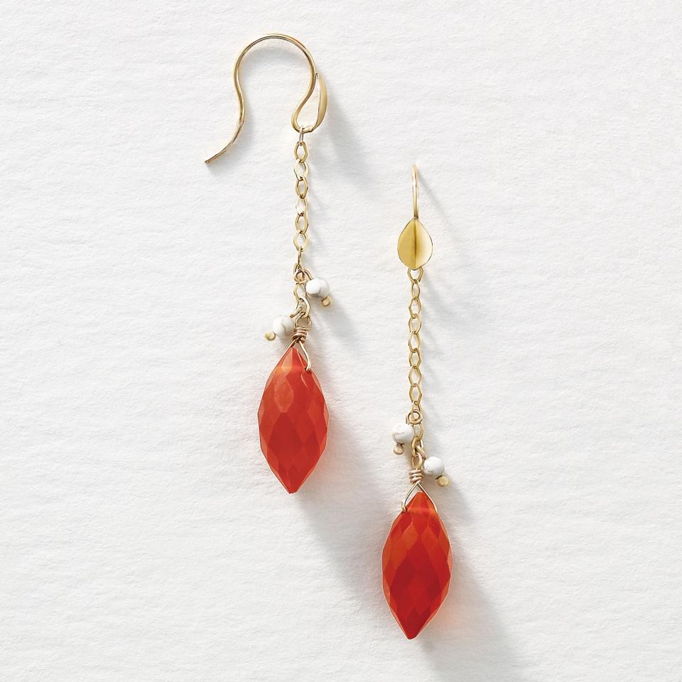 K18・K10　カーネリアンワイヤーピアス( YG)