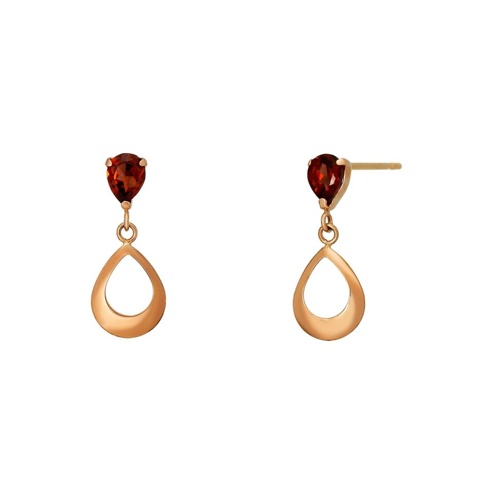 K18・K10ガーネットツユシズクピアス(PG)