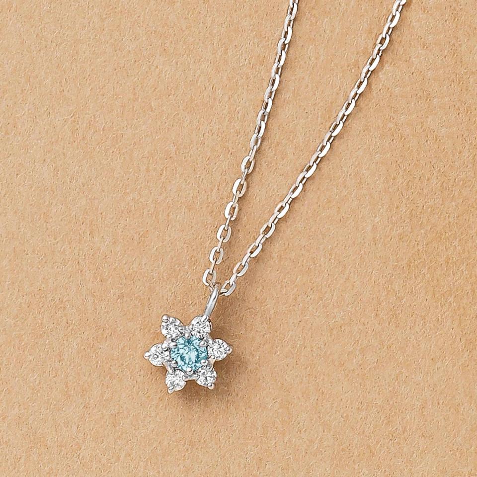 濃厚ブルー❣️D0.51\u0026S0.418CT✨プラチナダイヤネックレス　トップ