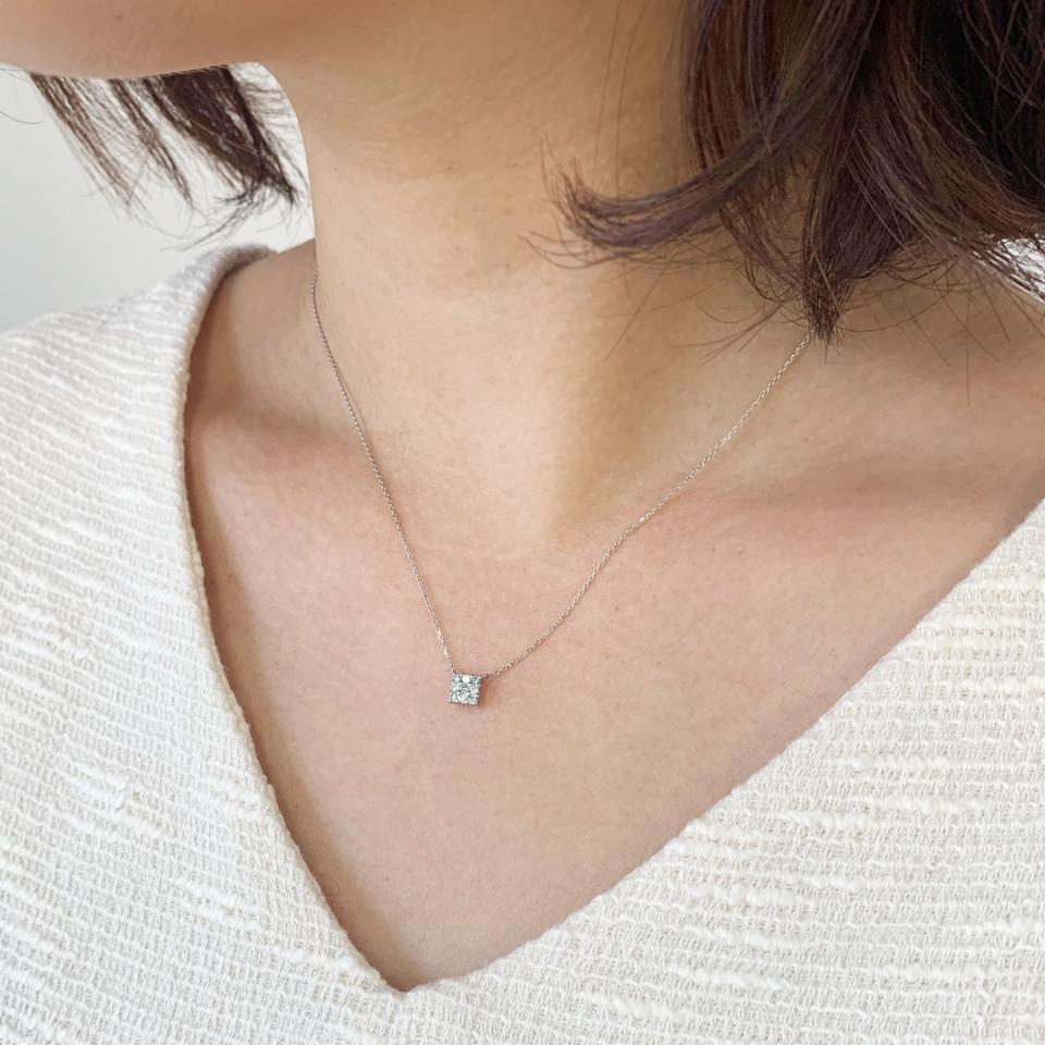 濃厚ブルー❣️D0.51\u0026S0.418CT✨プラチナダイヤネックレス　トップ