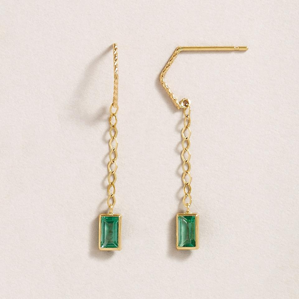 K18・K10グリーンクォーツスイングピアス(YG)